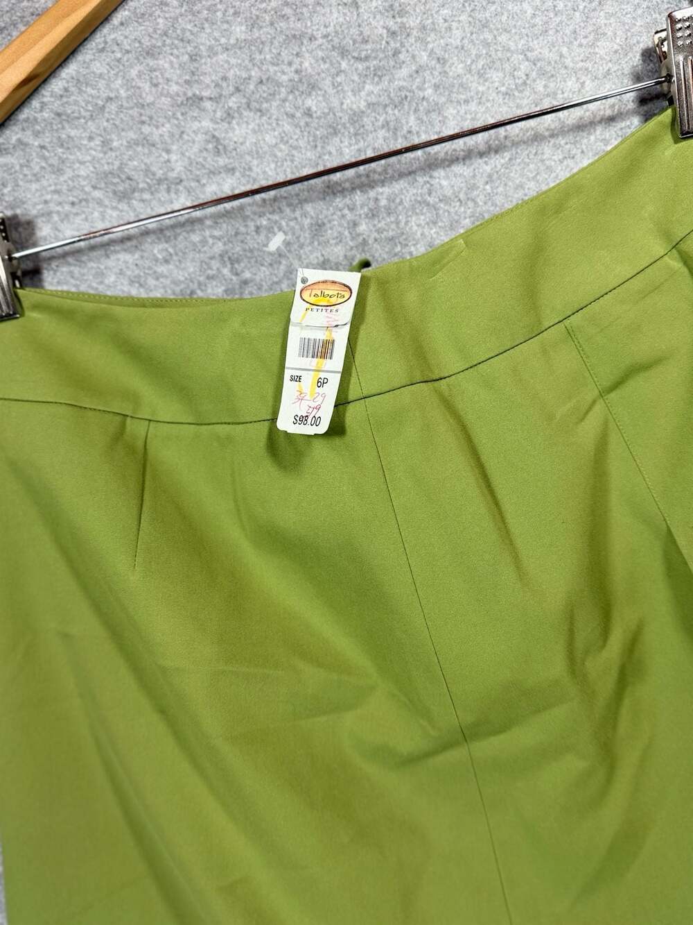 Talbots Petites Green Cotton Silk Blend Skirt Size 6P